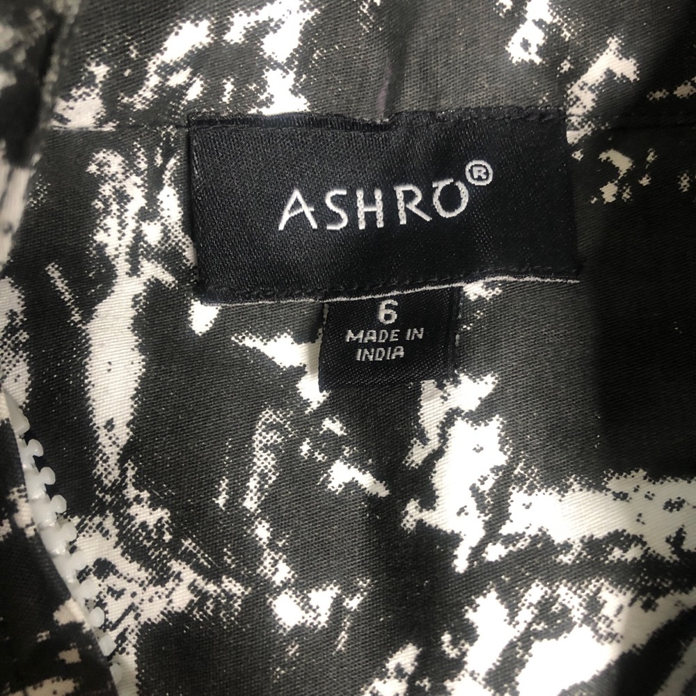 Ashro Women Size 6 Black White Zip Up Jacket - Picture 3 of 7
